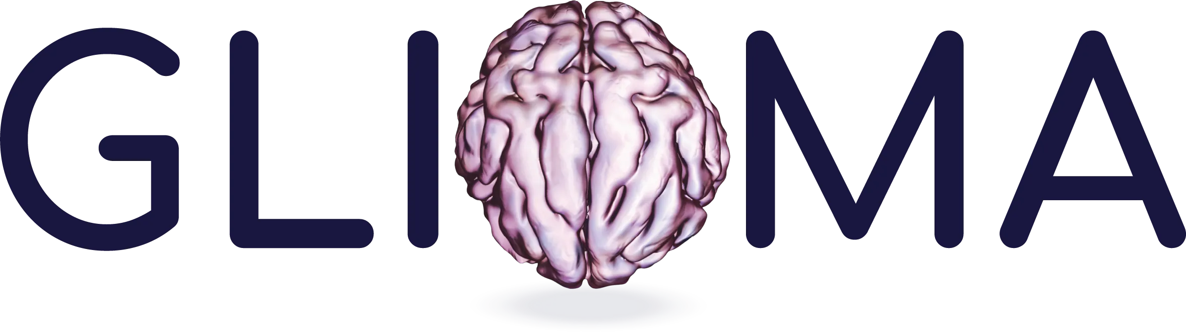Stylized GLIOMA hero with a brain image as the O indicating the importance of testing for H3 K27M mutation in all diffuse gliomas